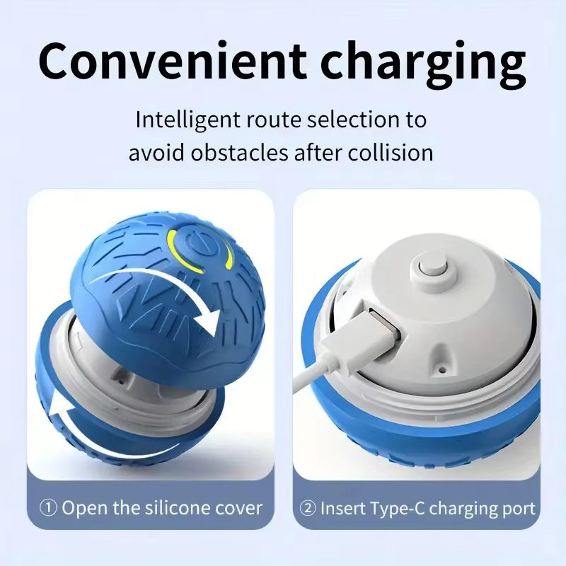 Engaging Automatic Interactive Smart Dog Toy Ball - USB Rechargeable Electronic Rolling and Bouncing Chew Toy for All Dog Sizes